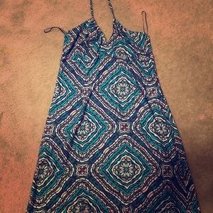 Blue and white halter dress H&M size 14 NWT